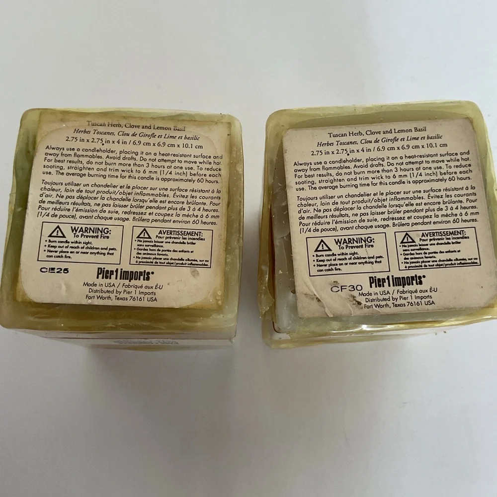 Pier 1 Multiples Square candles set of 2 NWT